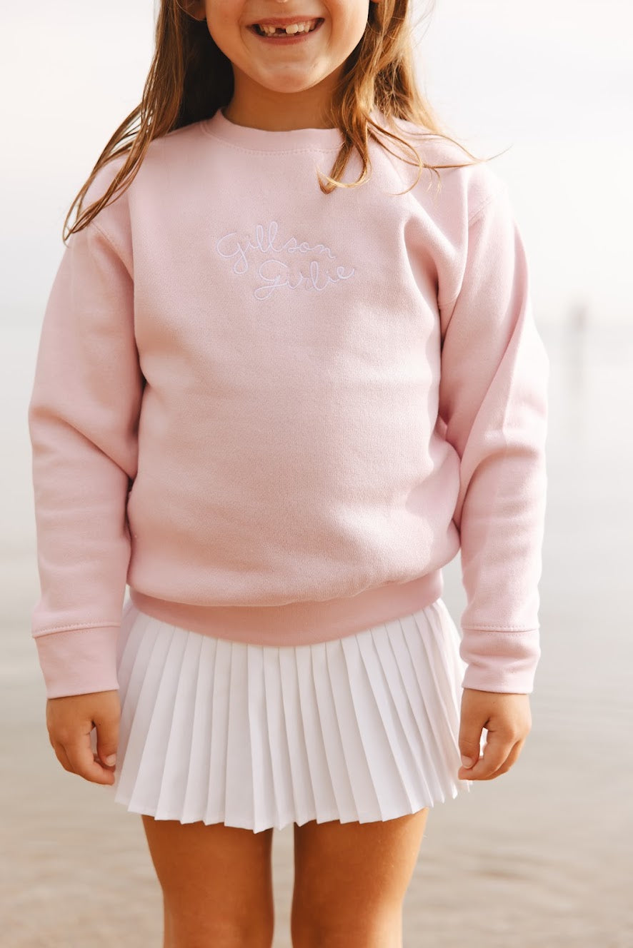 Gillson Girlie Kids Crewneck Sweatshirt | Pink