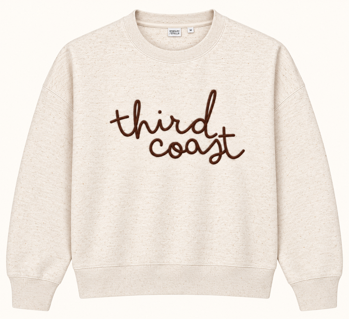 Third Coast Script Women's Crew Neck Sweatshirt, Cream