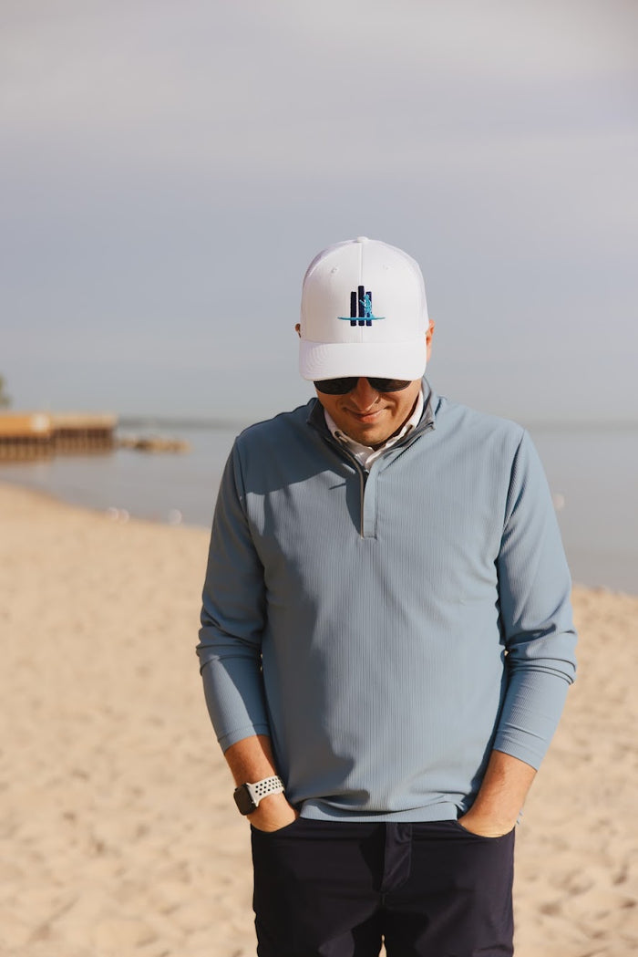 Blue Paddleboard Trucker Hat, White