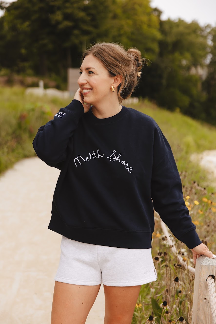 North Shore Script Women's Crewneck, Navy