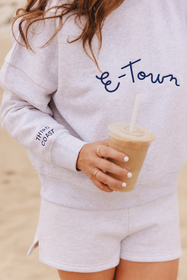 E-Town Evanston Crewneck Sweatshirt, Gray