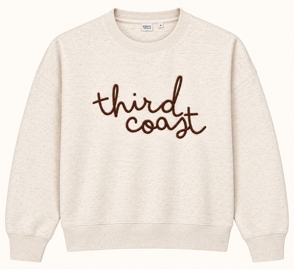 Third Coast Script Women's Crew Neck Sweatshirt, Cream