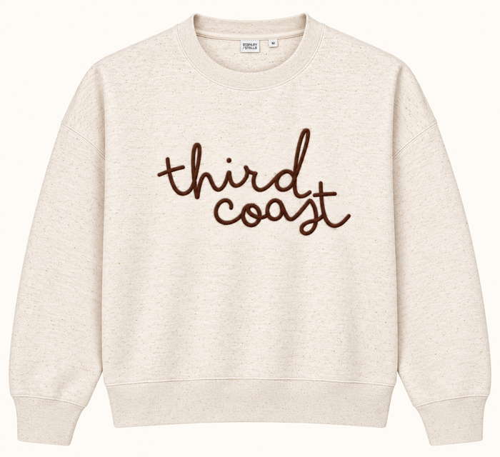Third Coast Script Women's Crew Neck Sweatshirt, Cream
