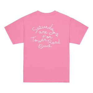 Saturdays are for Tower Road Beach T-shirt | Pink