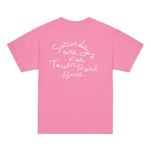 Saturdays are for Tower Road Beach T-shirt | Pink